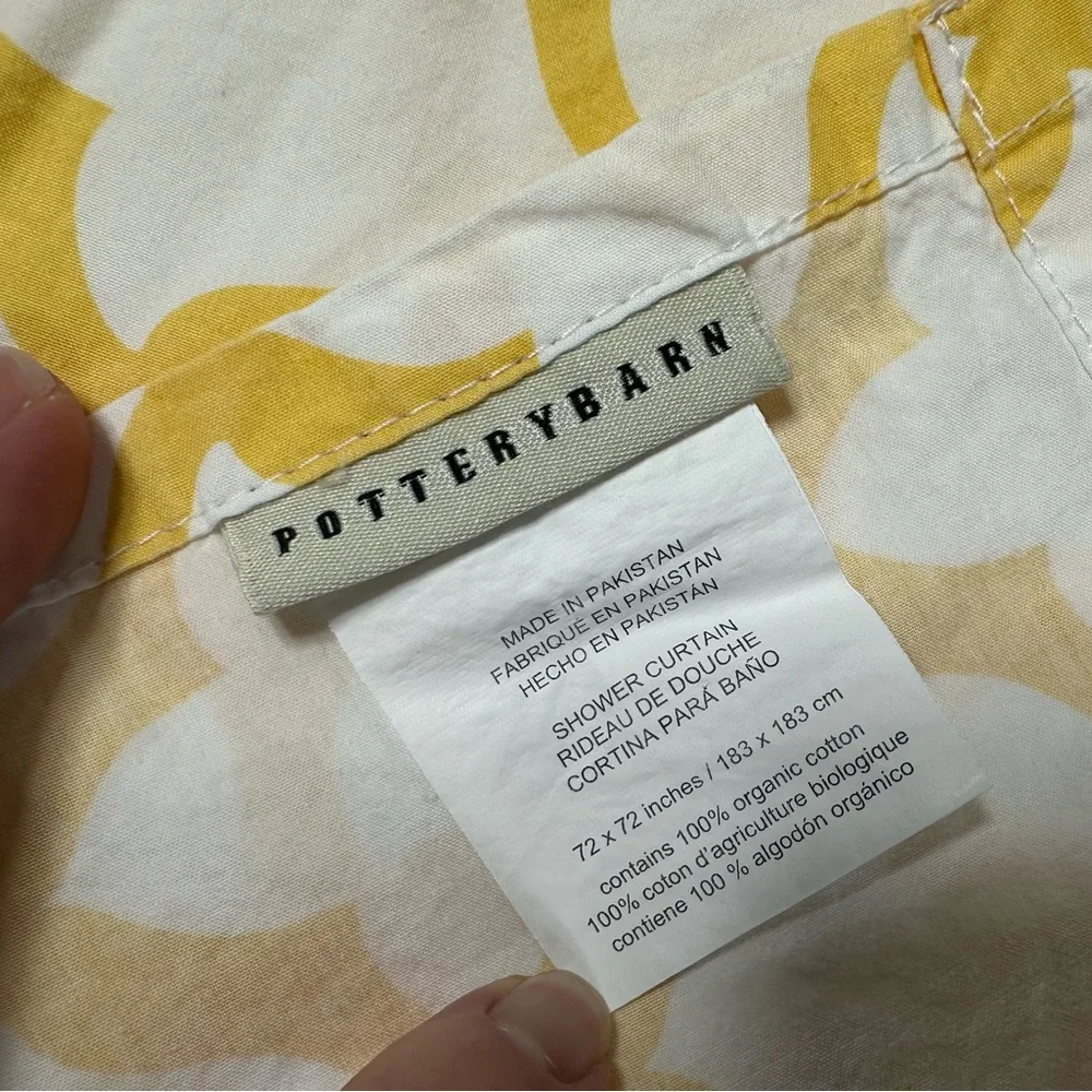 Pottery Barn Marlo Marigold Trellis Print Cotton Shower Curtain